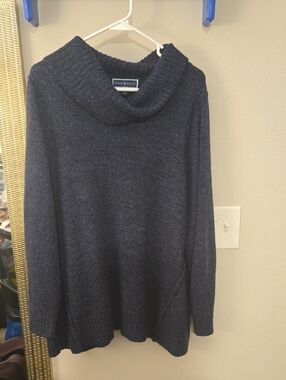 Karen Scott Navy Blue Cowl Neck Sweater